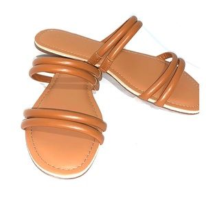 3/20$ J.Crew brown synthetic leather sandals